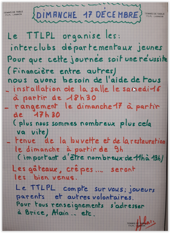 Appel à bénévoles pour les interclubs départementaux