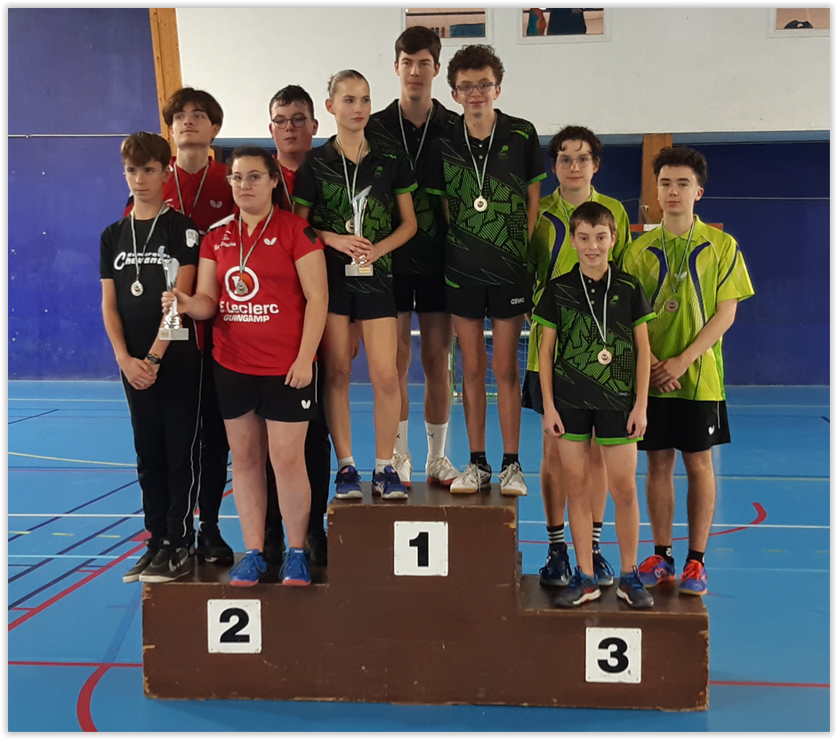 Le podium des juniors aux interclubs départementaux