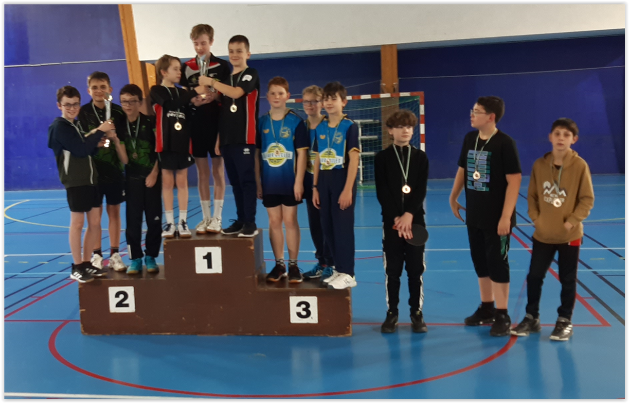 Le podium des minimes aux interclubs départementaux