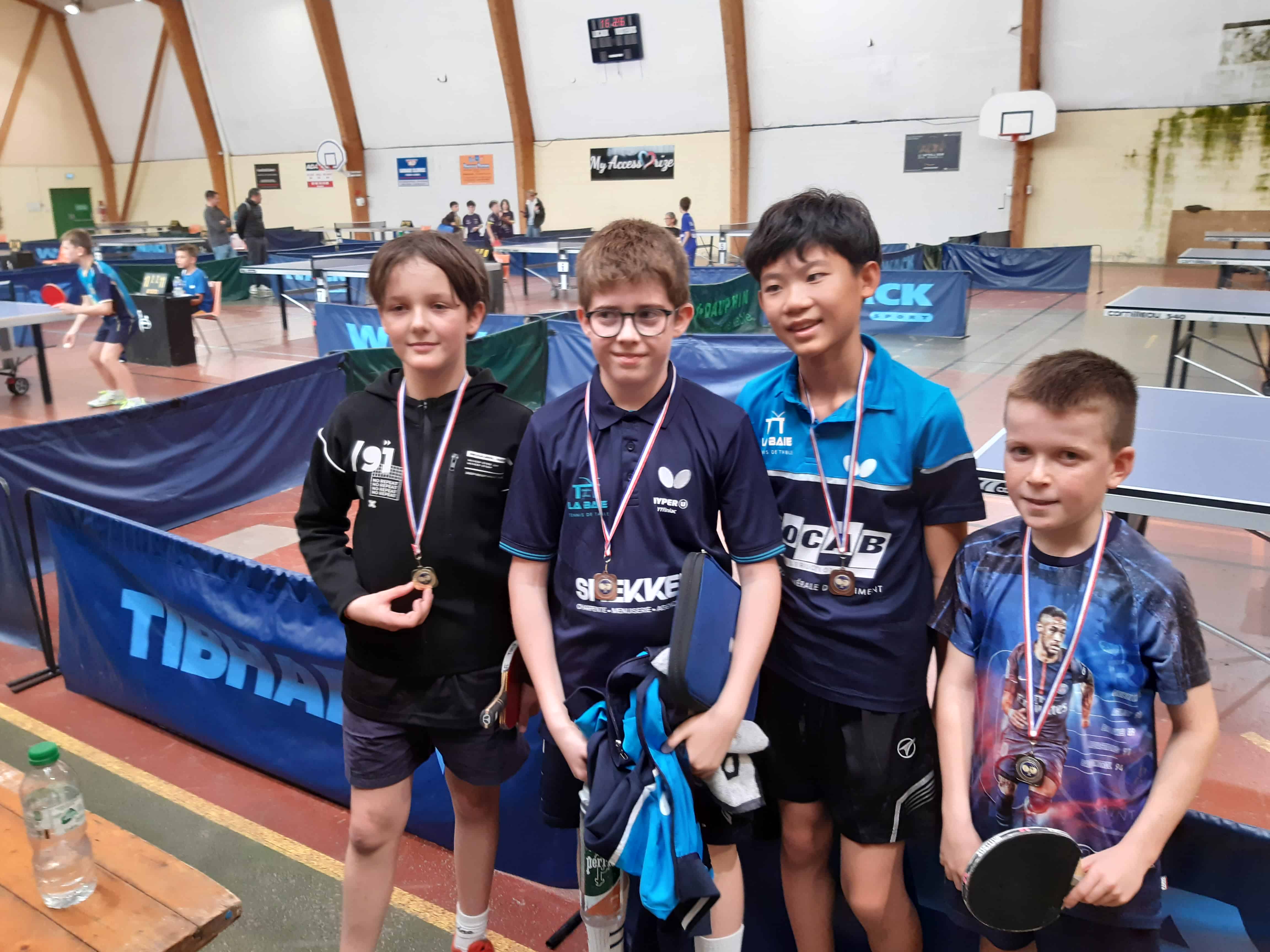 Le podium minime lors du tour 1 du critérium fédéral départemental à Plédran Le podium minime lors du tour 1 du critérium fédéral départemental à Plédran