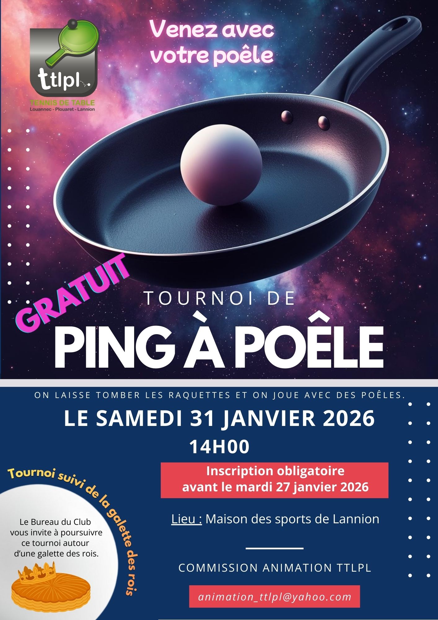 Tournoi de ping à poêle Tournoi de ping à poêle