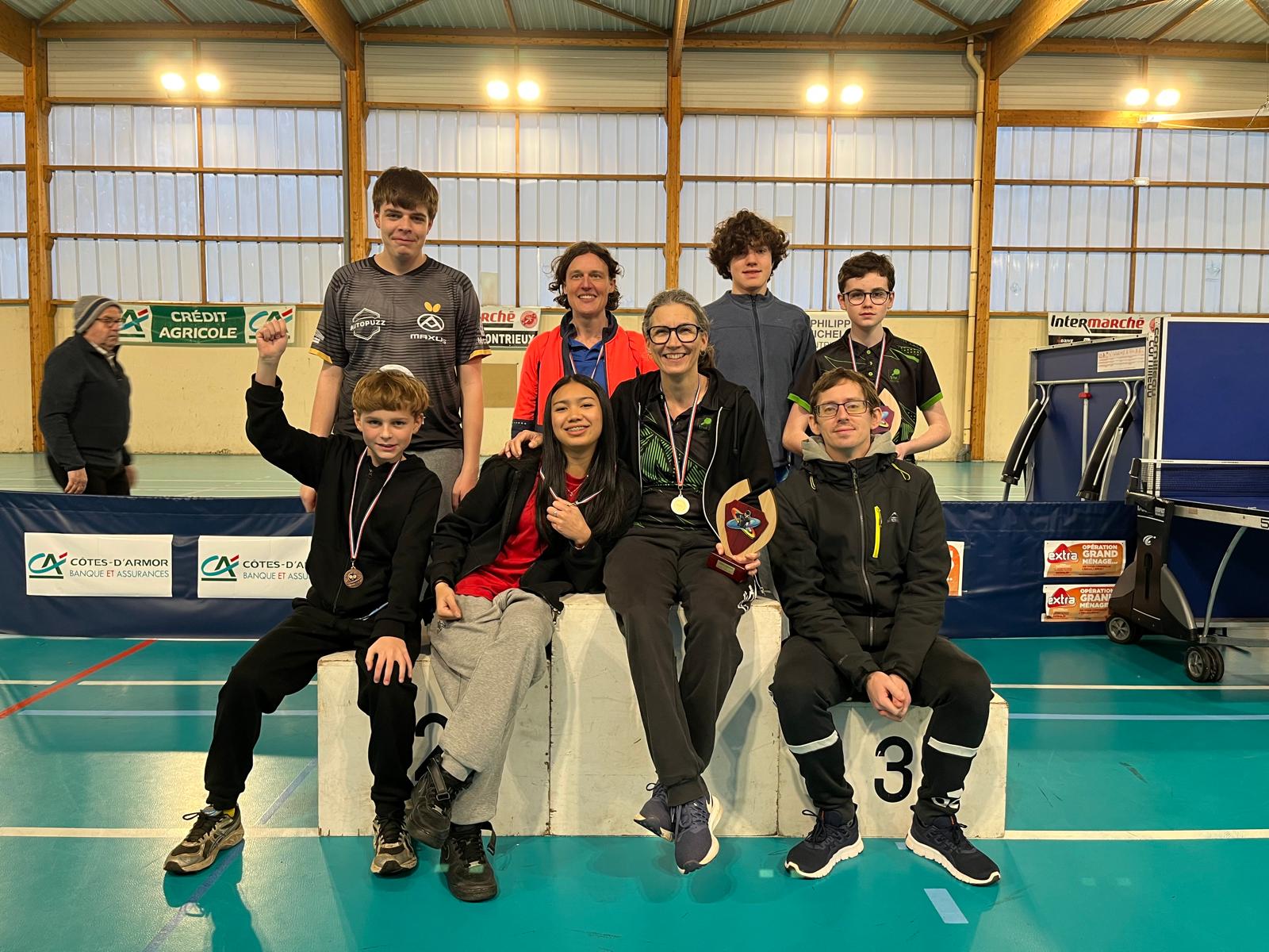 Les joueurs du TTLPL lors des finales par classement des Côtes d'Armor Les joueurs du TTLPL lors des finales par classement des Côtes d'Armor